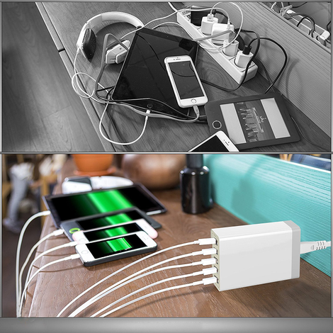 Illustration for article titled (Up To 40% Off) 5 Port USB Charging Station for Multiple USB Devices at only $7.19 With free shipping